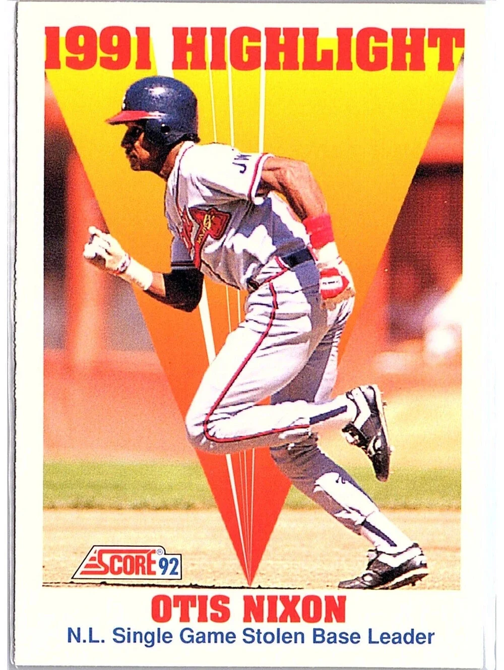 Otis Nixon 429 1992 Score Highlight Autographed NM Sports Card